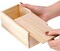 4 Pack Unfinished Wood Storage Box with Slide Lid, Vintage Keepsake Case Cards Container Small Gift Box for Art Hobbies, DIY Craft, Desktop Bead Organizer
